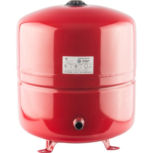 Расширительный бак на отопление STOUT 50 л. (цвет красный) STH-0005-000050 